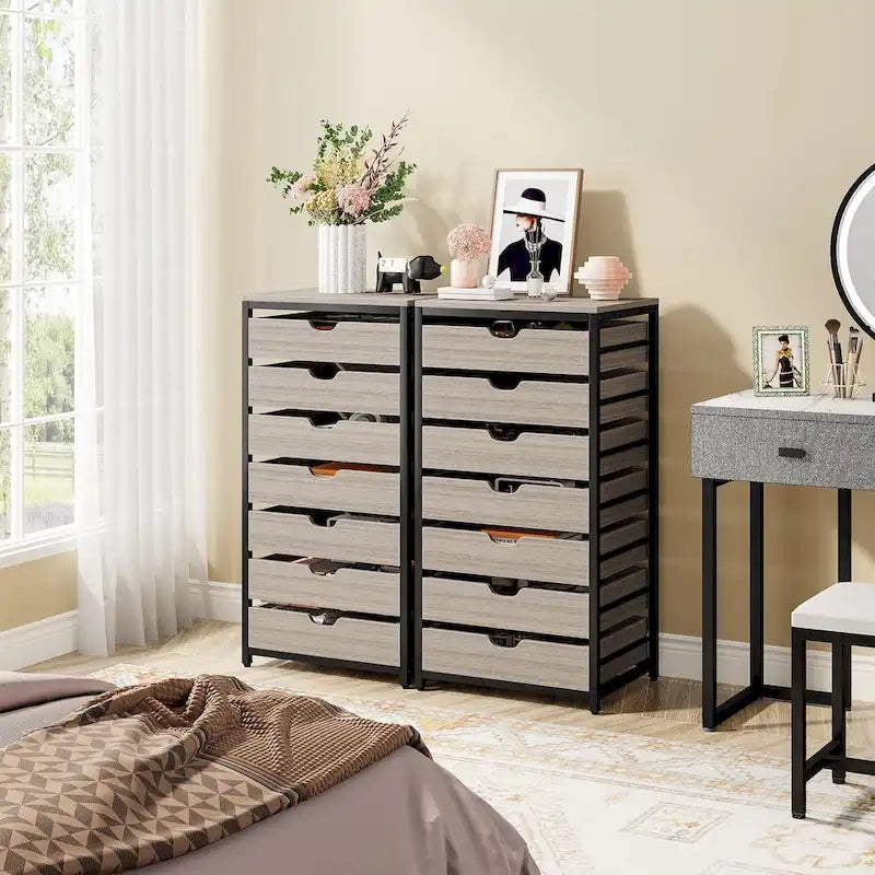 Wooden Storage Cabinet Organizer with 5 and 7 Drawer Options 25