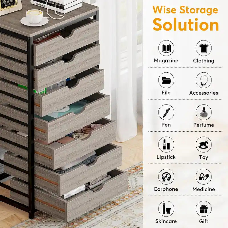 Wooden Storage Cabinet Organizer with 5 and 7 Drawer Options 28