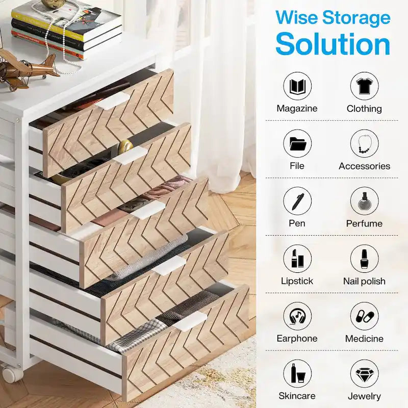 Wooden Storage Cabinet Organizer with 5 and 7 Drawer Options 35