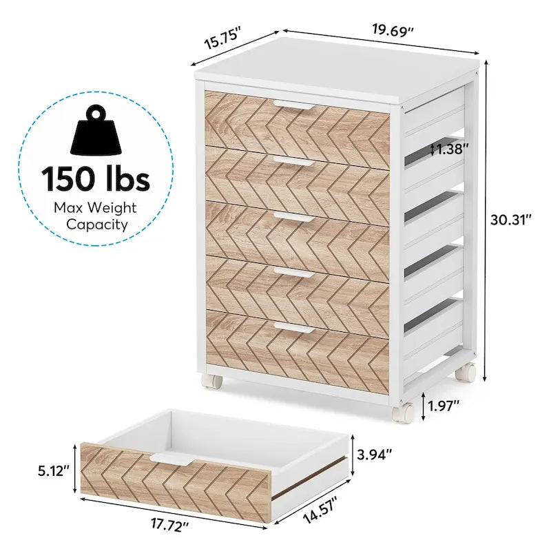 Wooden Storage Cabinet Organizer with 5 and 7 Drawer Options 36