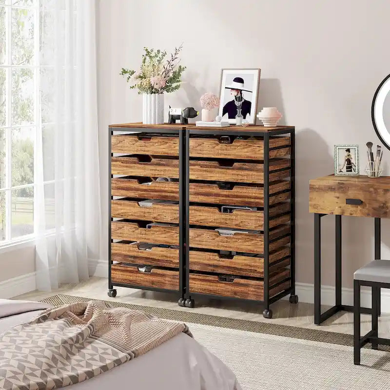 Wooden Storage Cabinet Organizer with 5 and 7 Drawer Options 39
