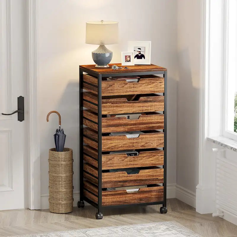Wooden Storage Cabinet Organizer with 5 and 7 Drawer Options 40