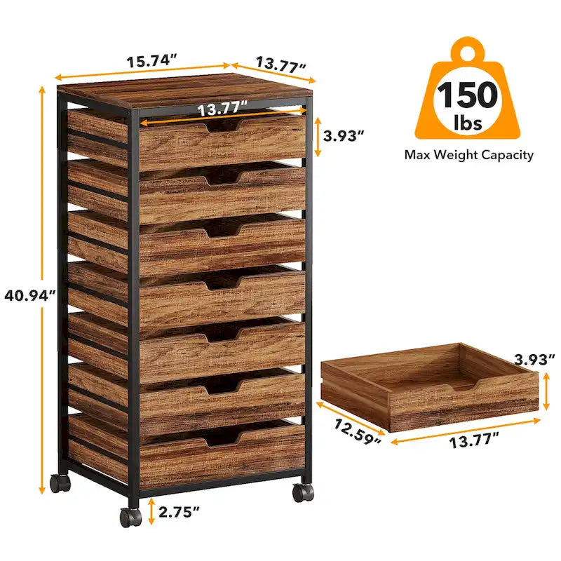Wooden Storage Cabinet Organizer with 5 and 7 Drawer Options 43