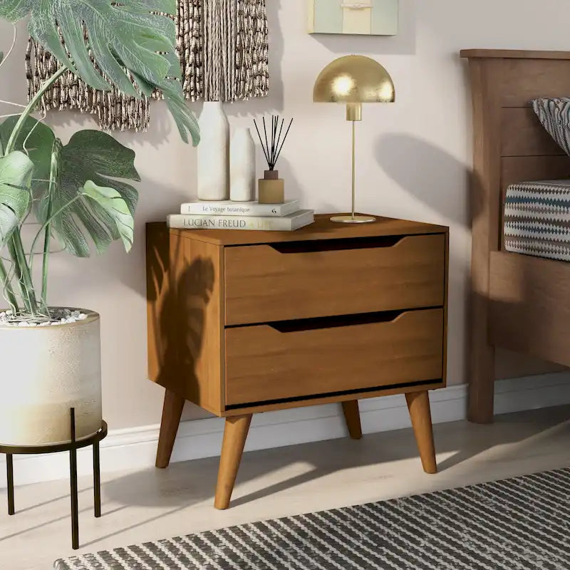 Carson Carrington Bodo Mid-Century Modern 2-Drawer Wooden Nightstand 16