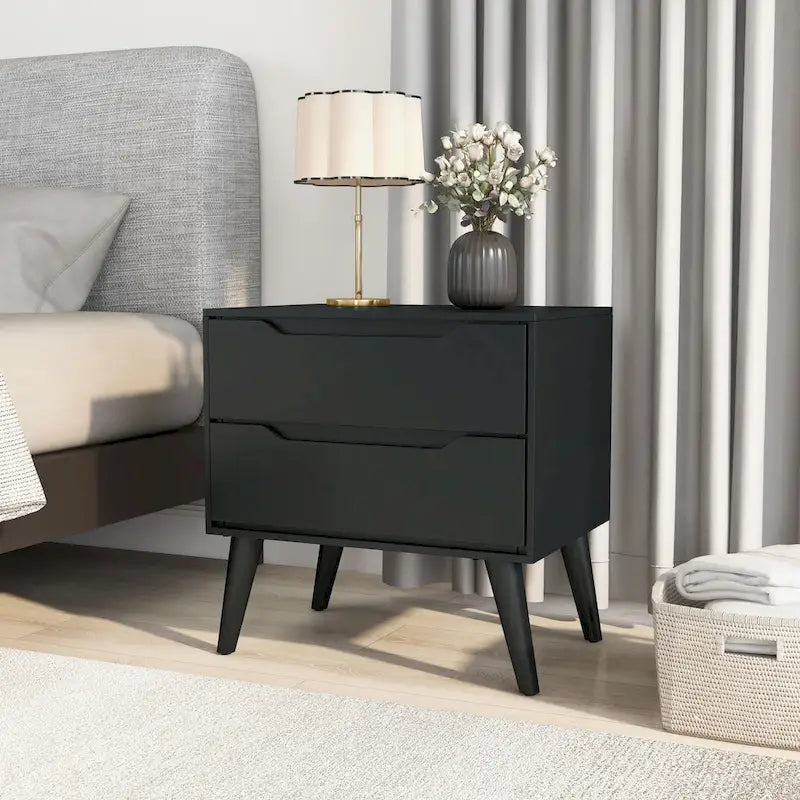 Carson Carrington Bodo Mid-Century Modern 2-Drawer Wooden Nightstand 12