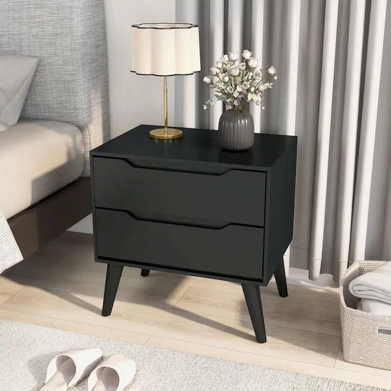 Carson Carrington Bodo Mid-Century Modern 2-Drawer Wooden Nightstand 13