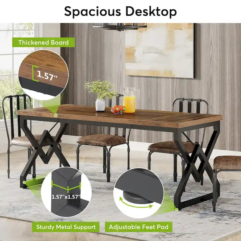63-Inch Spacious Executive Desk for Home Office Use 6