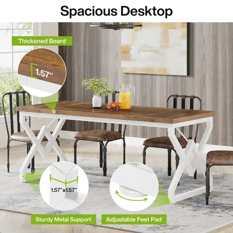 Executive Desk – Large Modern Office Workstation with Thick Wood Top 21