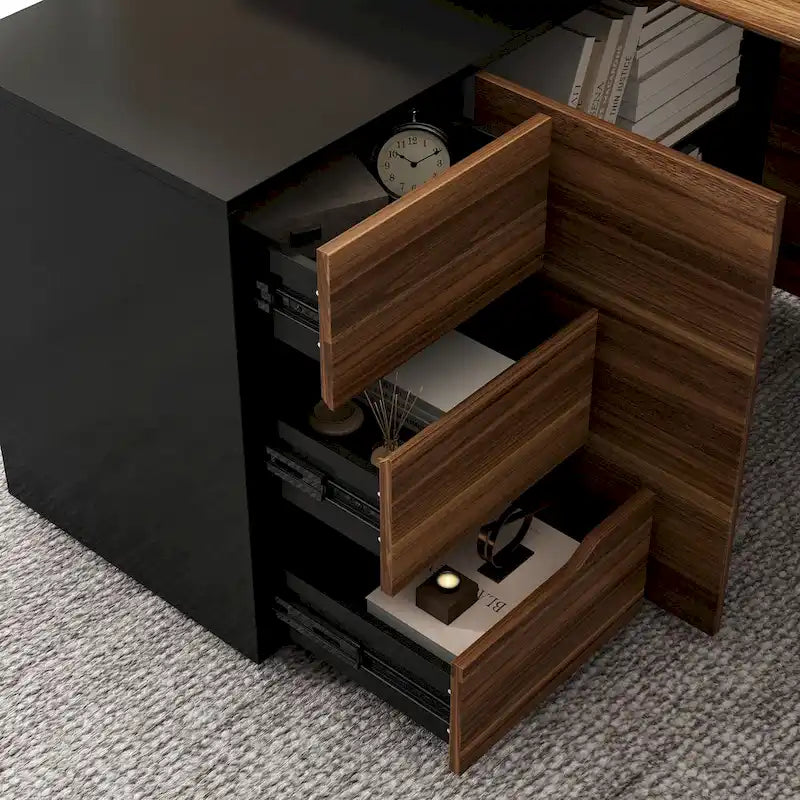 54.3-Inch Corner Computer Desk for Home Office with Drawers and Cabinet 13