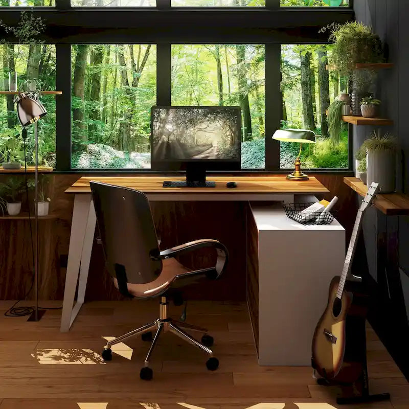 54.3-Inch Corner Computer Desk for Home Office with Drawers and Cabinet 17