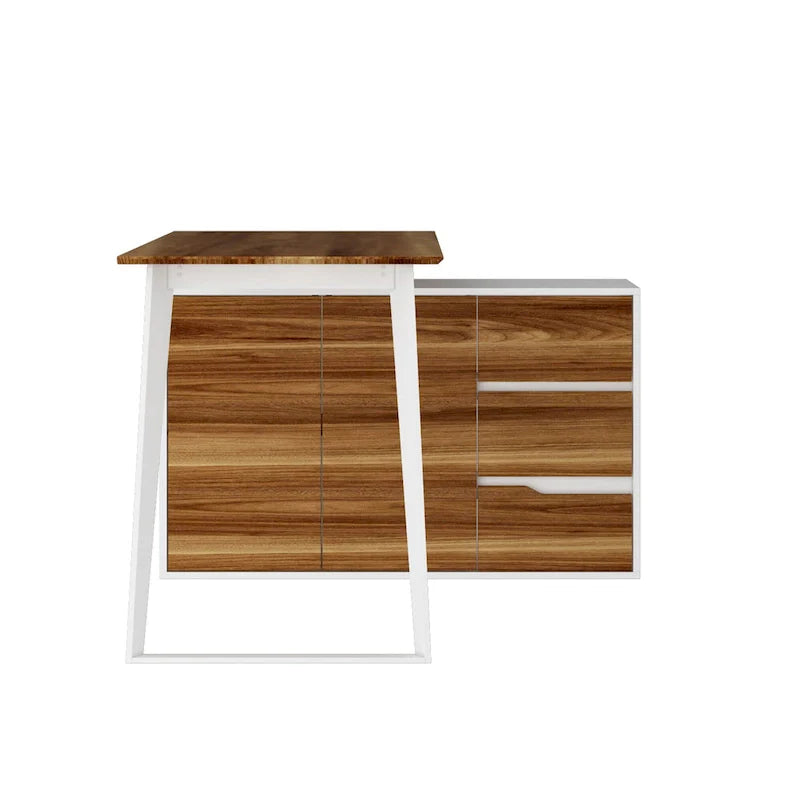 54.3-Inch Corner Computer Desk for Home Office with Drawers and Cabinet 20