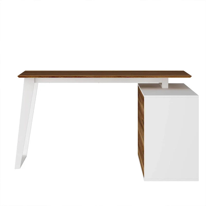 Modern L-Shaped Desk with Storage Cabinet & Drawers 21
