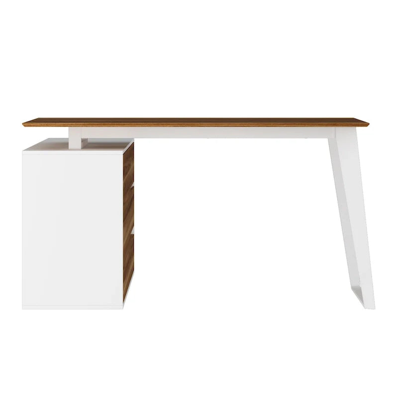 Modern L-Shaped Desk with Storage Cabinet & Drawers 23