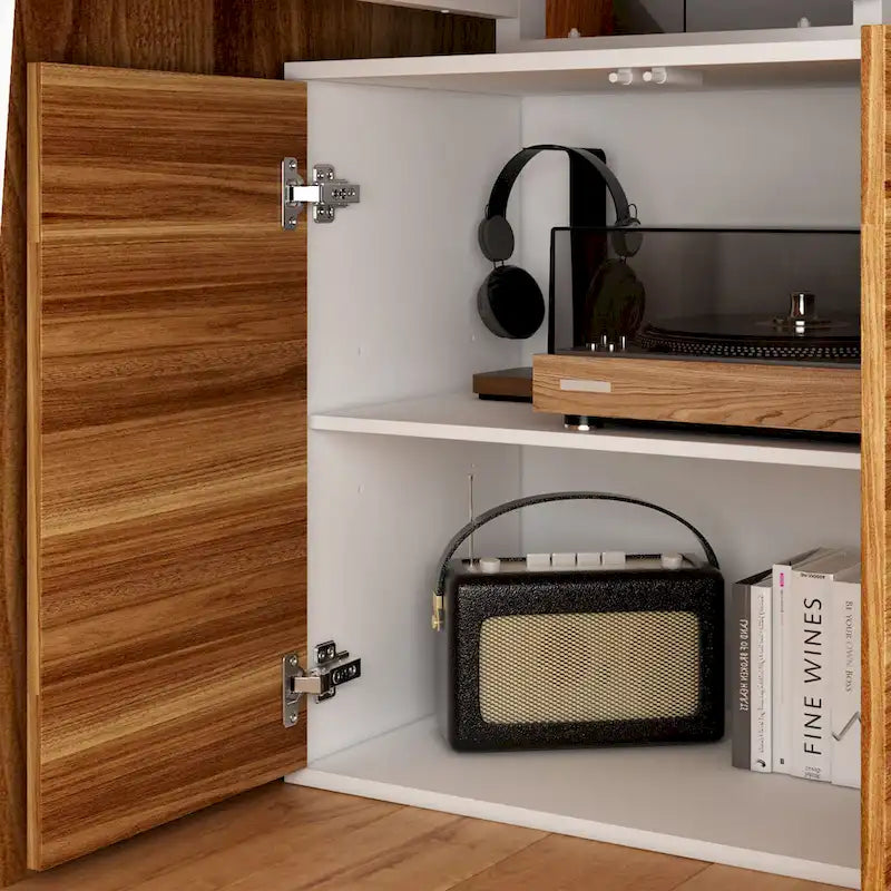 Modern L-Shaped Desk with Storage Cabinet & Drawers 28