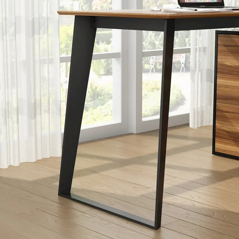 54.3-Inch Corner Computer Desk for Home Office with Drawers and Cabinet 35