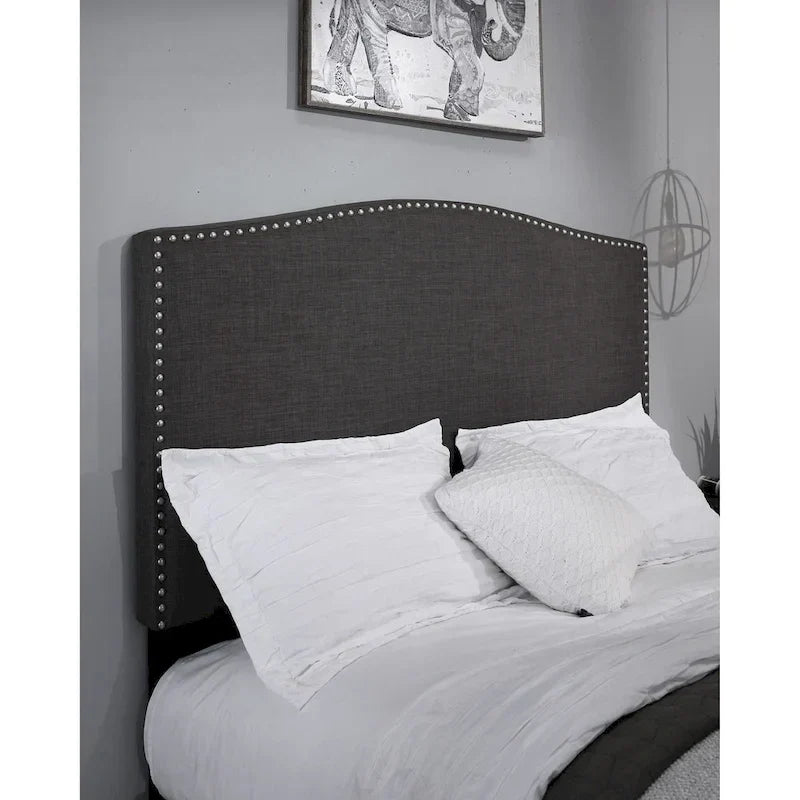 Newport Upholstered Headboard Featuring Nailhead Accents 4