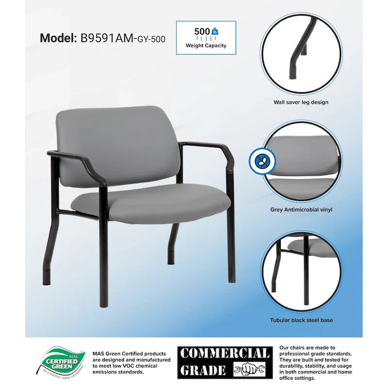 Boss Office Products Antimicrobial Guest Chair for Big and Tall Individuals 21