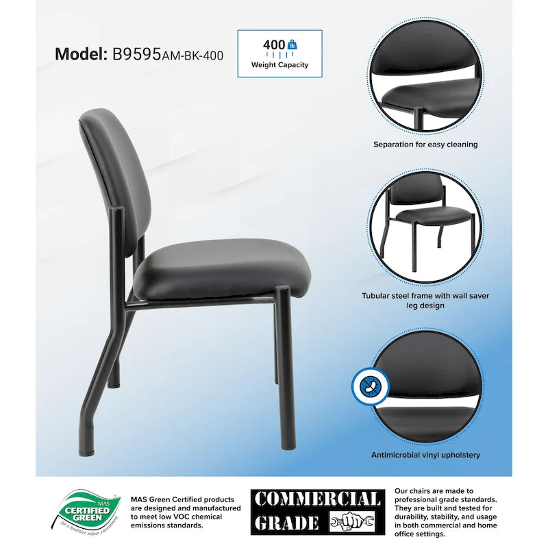 Boss Office Products Antimicrobial Guest Chair for Big and Tall Individuals 22