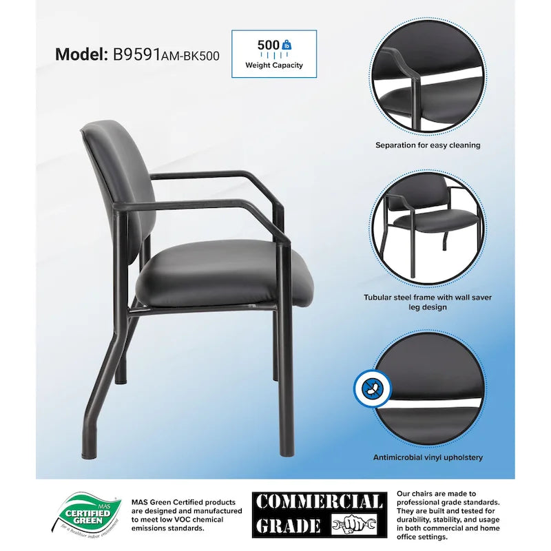 Boss Office Products Antimicrobial Guest Chair for Big and Tall Individuals 23