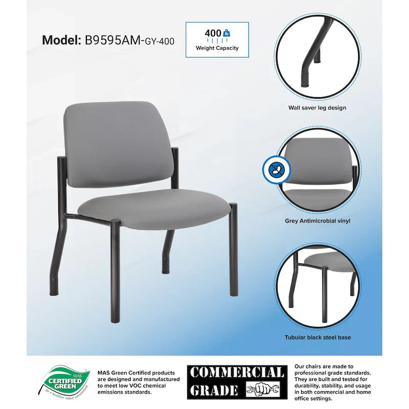 Boss Office Products Antimicrobial Guest Chair for Big and Tall Individuals 26