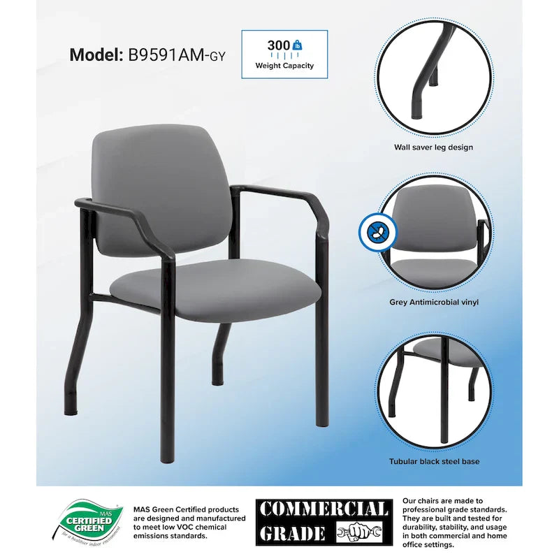 Boss Office Products Antimicrobial Guest Chair for Big and Tall Individuals 27
