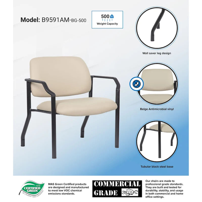 Boss Office Products Antimicrobial Guest Chair for Big and Tall Individuals 34