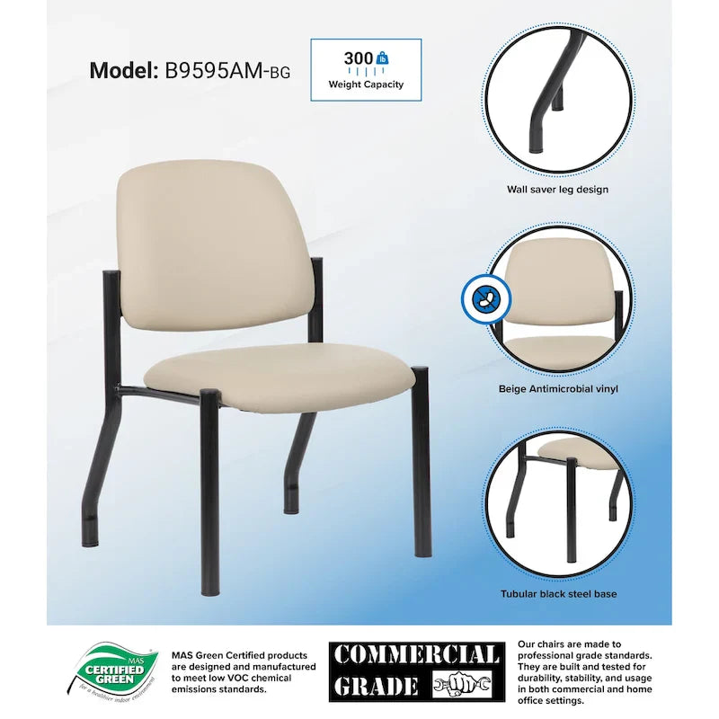 Boss Office Products Antimicrobial Guest Chair for Big and Tall Individuals 42