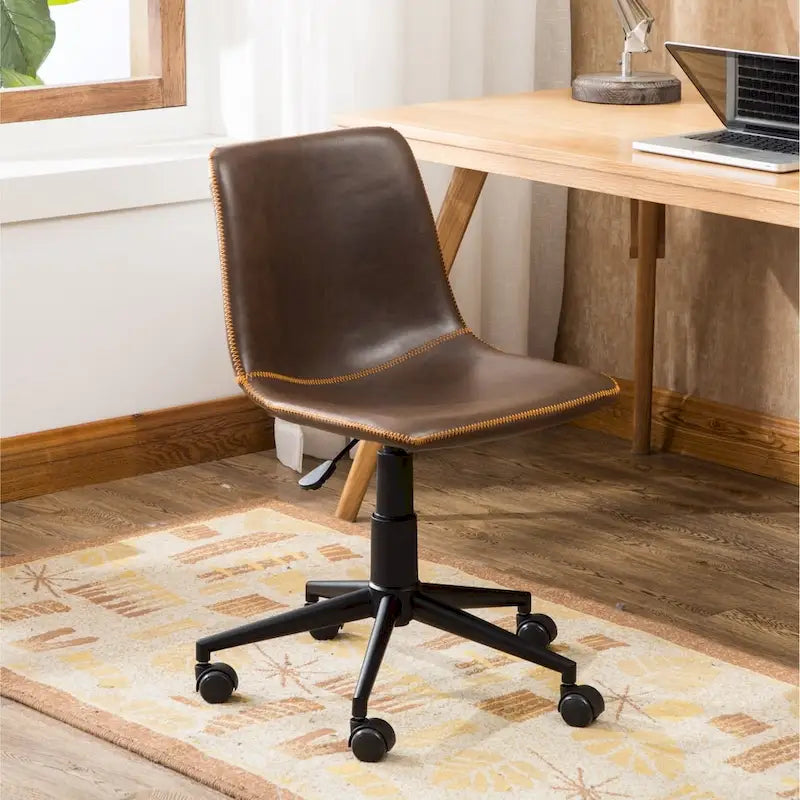 Roundhill Furniture Cesena 360° Swivel Office Chair with Faux Leather and Air Lift 1