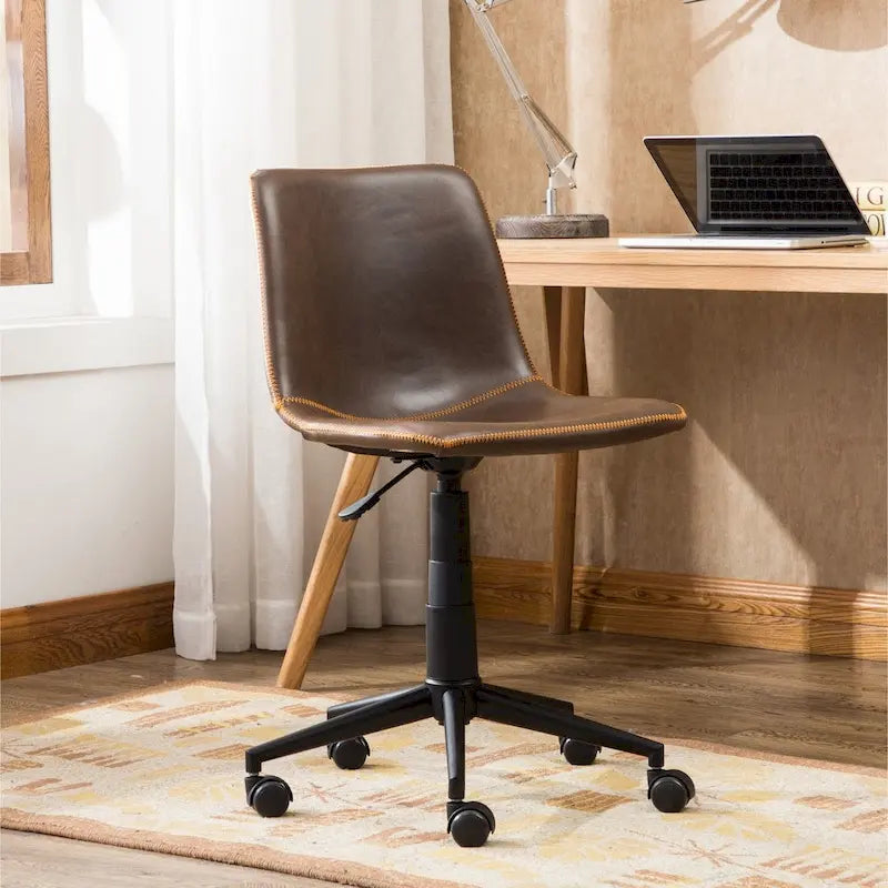 Roundhill Furniture Cesena 360° Swivel Office Chair with Faux Leather and Air Lift 3