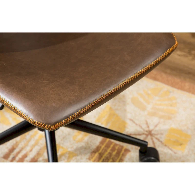 Roundhill Furniture Cesena 360° Swivel Office Chair with Faux Leather and Air Lift 6