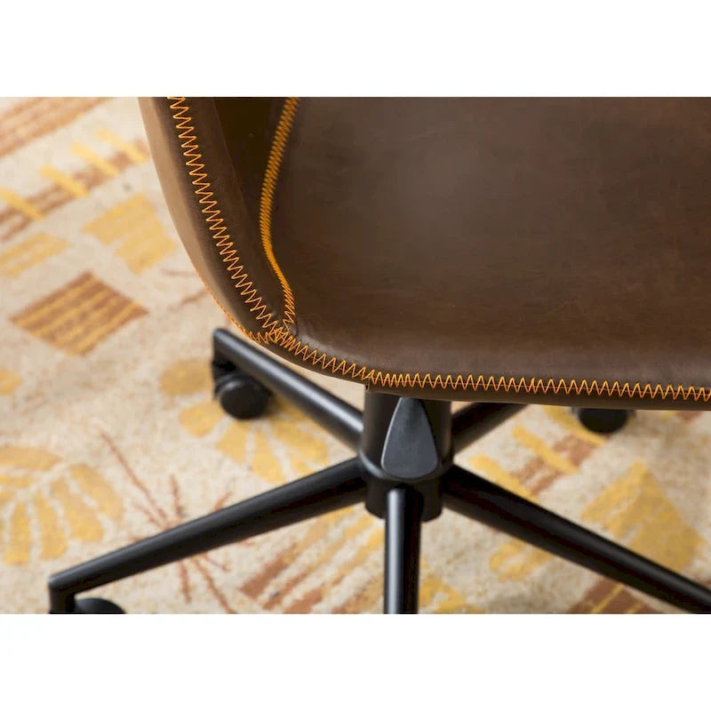 Roundhill Furniture Cesena 360° Swivel Office Chair with Faux Leather and Air Lift 7