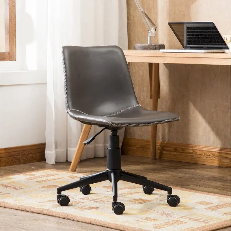 Roundhill Furniture Cesena 360° Swivel Office Chair with Faux Leather and Air Lift 10