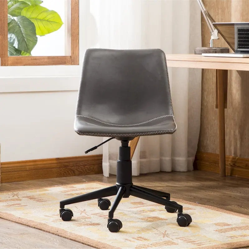 Roundhill Furniture Cesena 360° Swivel Office Chair with Faux Leather and Air Lift 11