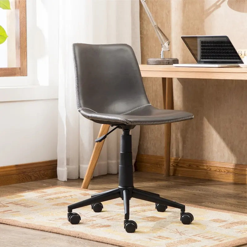 Roundhill Furniture Cesena 360° Swivel Office Chair with Faux Leather and Air Lift 12