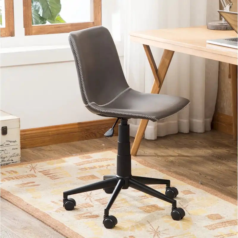 Roundhill Furniture Cesena 360° Swivel Office Chair with Faux Leather and Air Lift 13