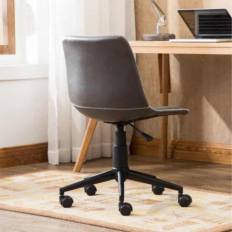 Roundhill Furniture Cesena 360° Swivel Office Chair with Faux Leather and Air Lift 15