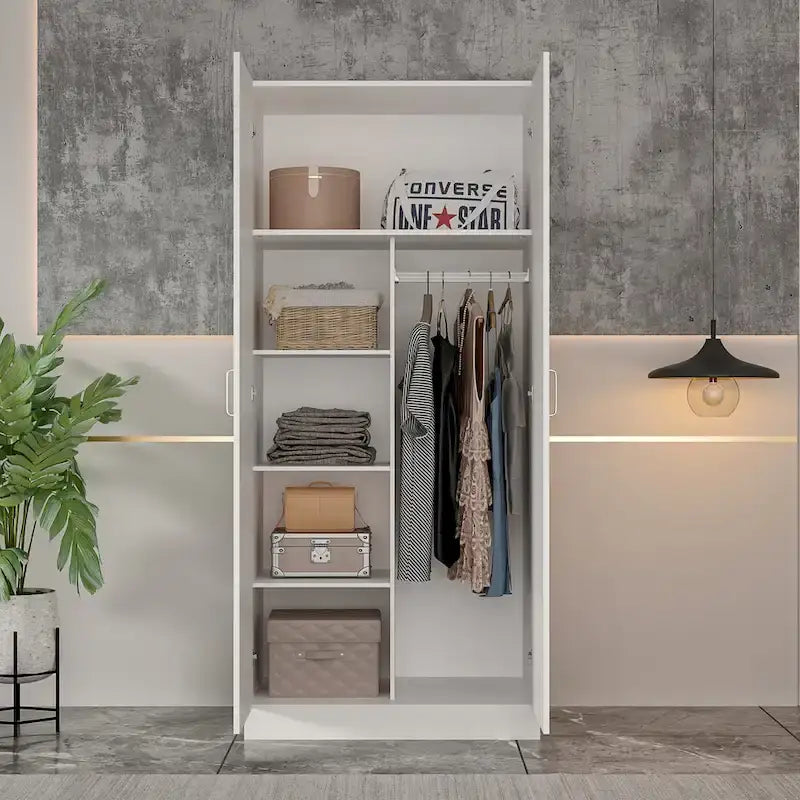 5-Shelf Wardrobe Cabinet with Double Doors 12