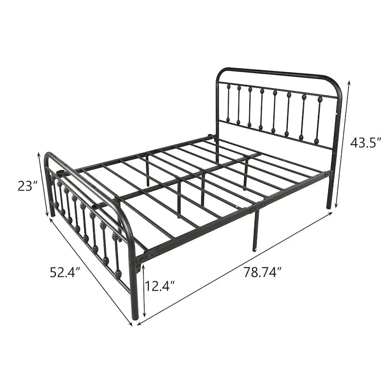 Complete Metal Platform Bed Frame with Integrated Headboard 4
