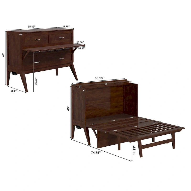 Walnut Northampton Murphy Bed Desk 14