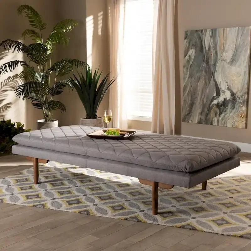Marit Upholstered Wood Daybed in Mid-Century Modern Style 2