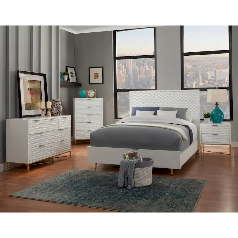 Alpine Origins White Pearl Panel Bed 5