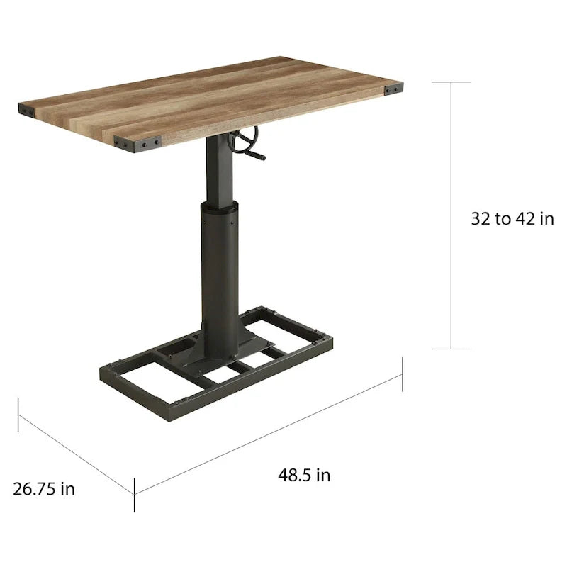 Furniture of America Kic Industrial Black 49-Inch Height Adjustable Standing Desk 7