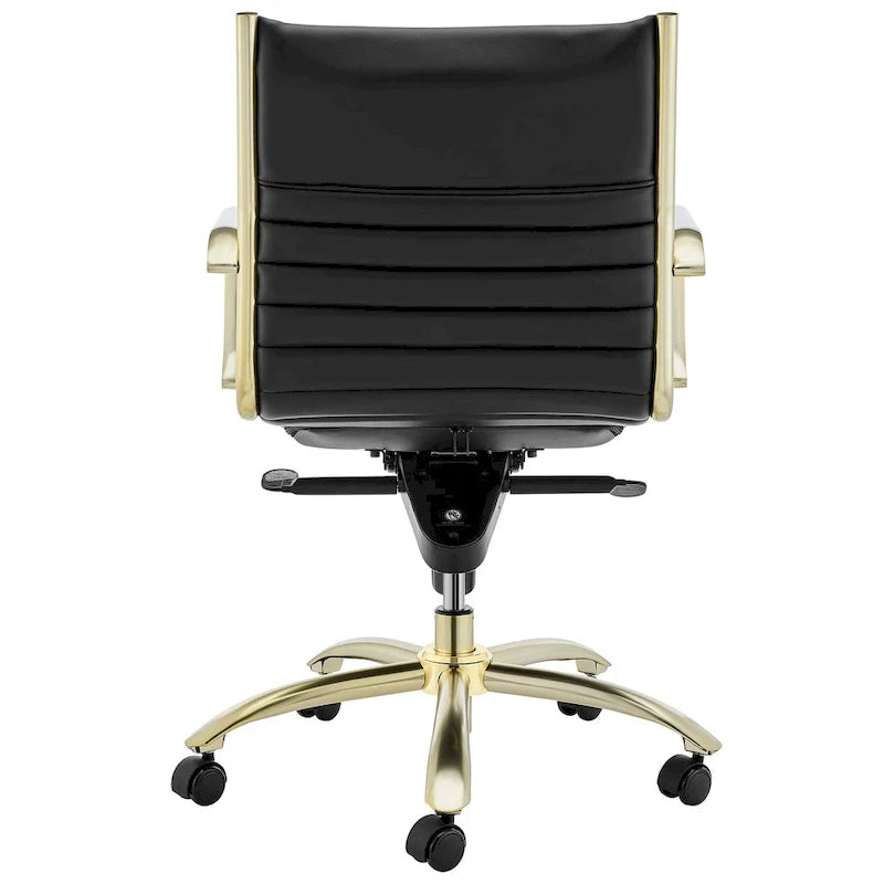 Swivel Office Chair with Upholstered Seat Armrests and Rolling Base 6