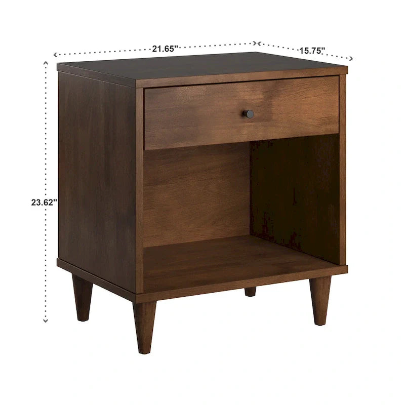 iNSPIRE Q Modern Frey Brown Wood Nightstand with 1 Drawer 3