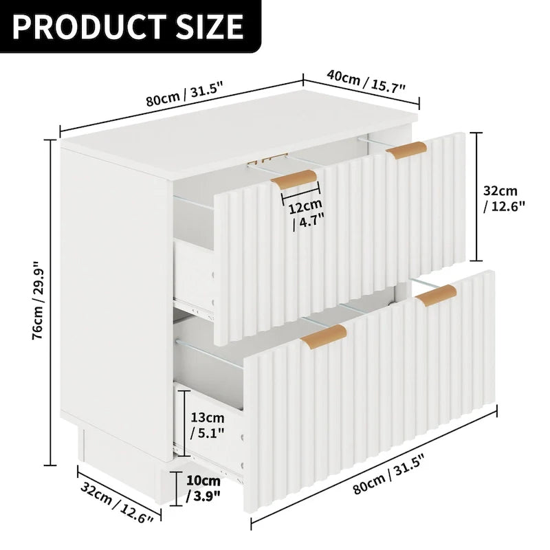 Moasis Lateral Filing Cabinet with LED Lighting and 2 Drawers for Home Office 15