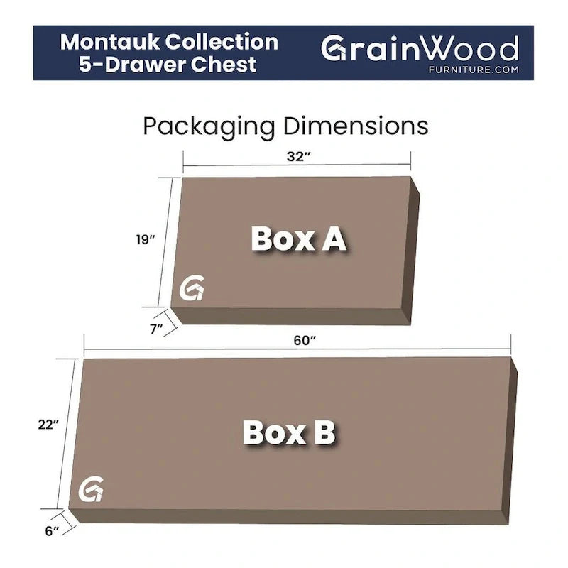 Montauk Solid Wood Chest with 5 Drawers by Grain Wood Furniture 3