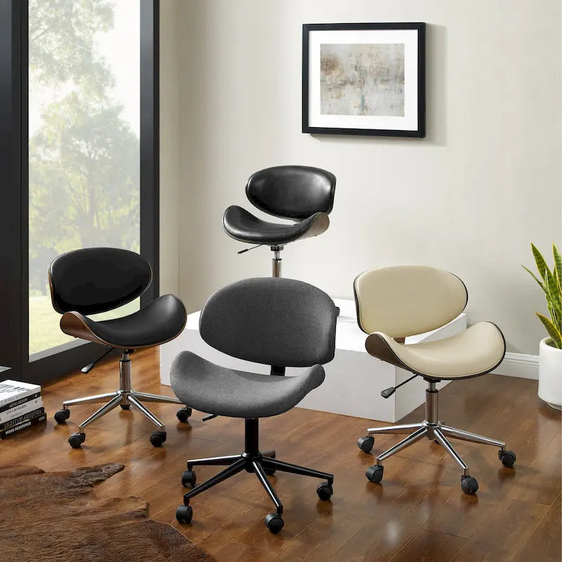 Corvus Madonna Adjustable Curved Office Chair in Mid-Century Modern Style 4