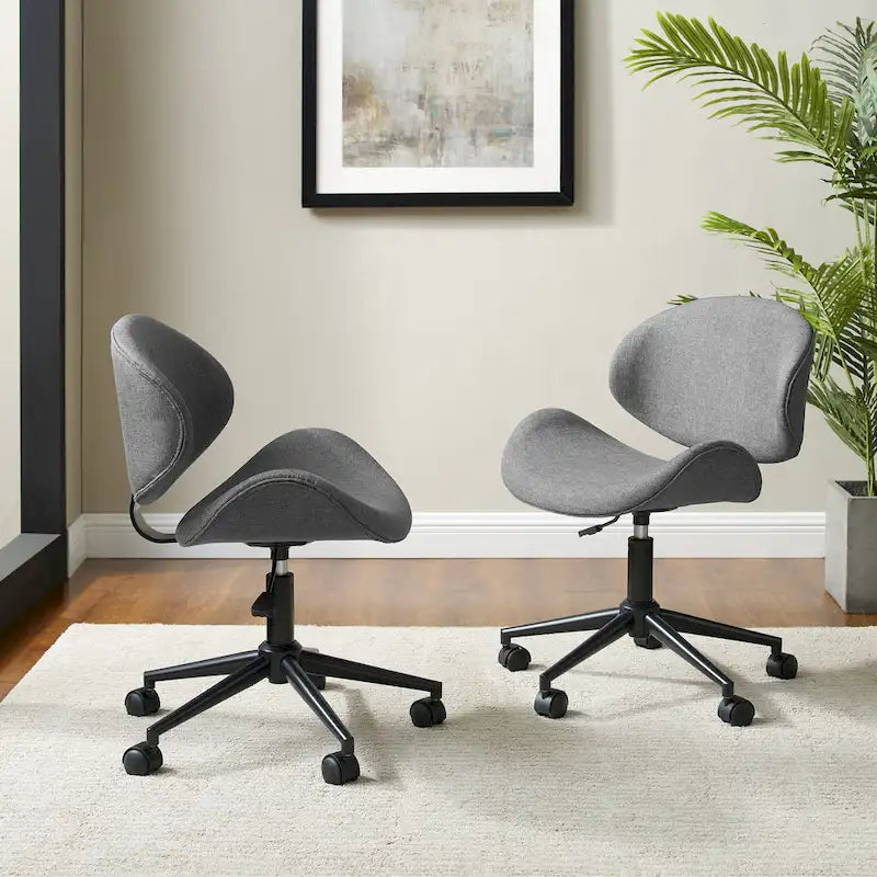 Mid-Century Modern Adjustable Office Chair with Swivel & Casters 6