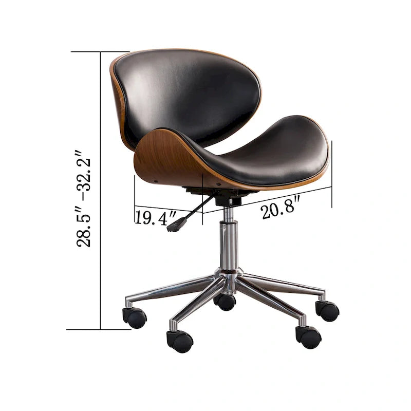 Corvus Madonna Adjustable Curved Office Chair in Mid-Century Modern Style 9