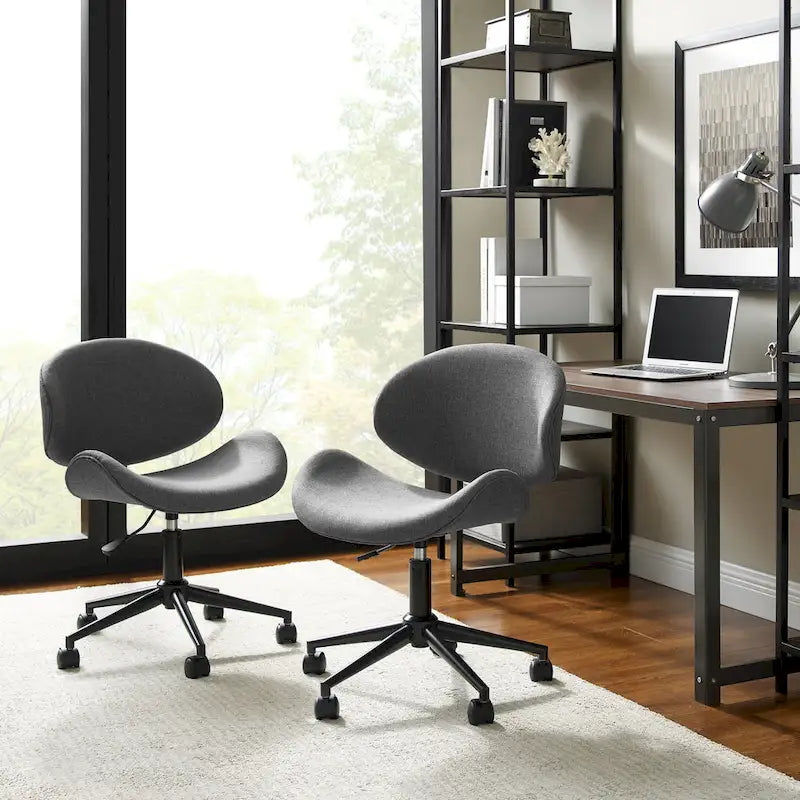 Mid-Century Modern Adjustable Office Chair with Swivel & Casters 21